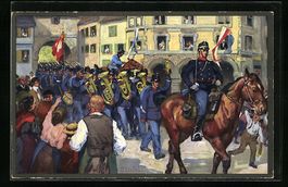 sign. E. Hodel: Schweizer Truppen beim A
