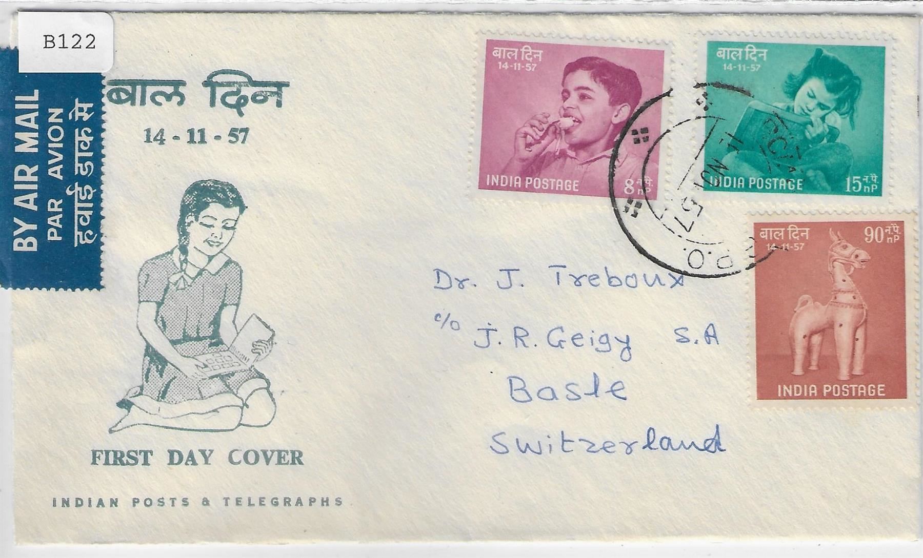 Tutti i francobolli: Indien FDC 11-11-1957 – Antico da Ettingen venduto da Kartenplanet