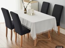 Stuhlbezüge schwarz waschbar 4neu / 3 gebraucht
