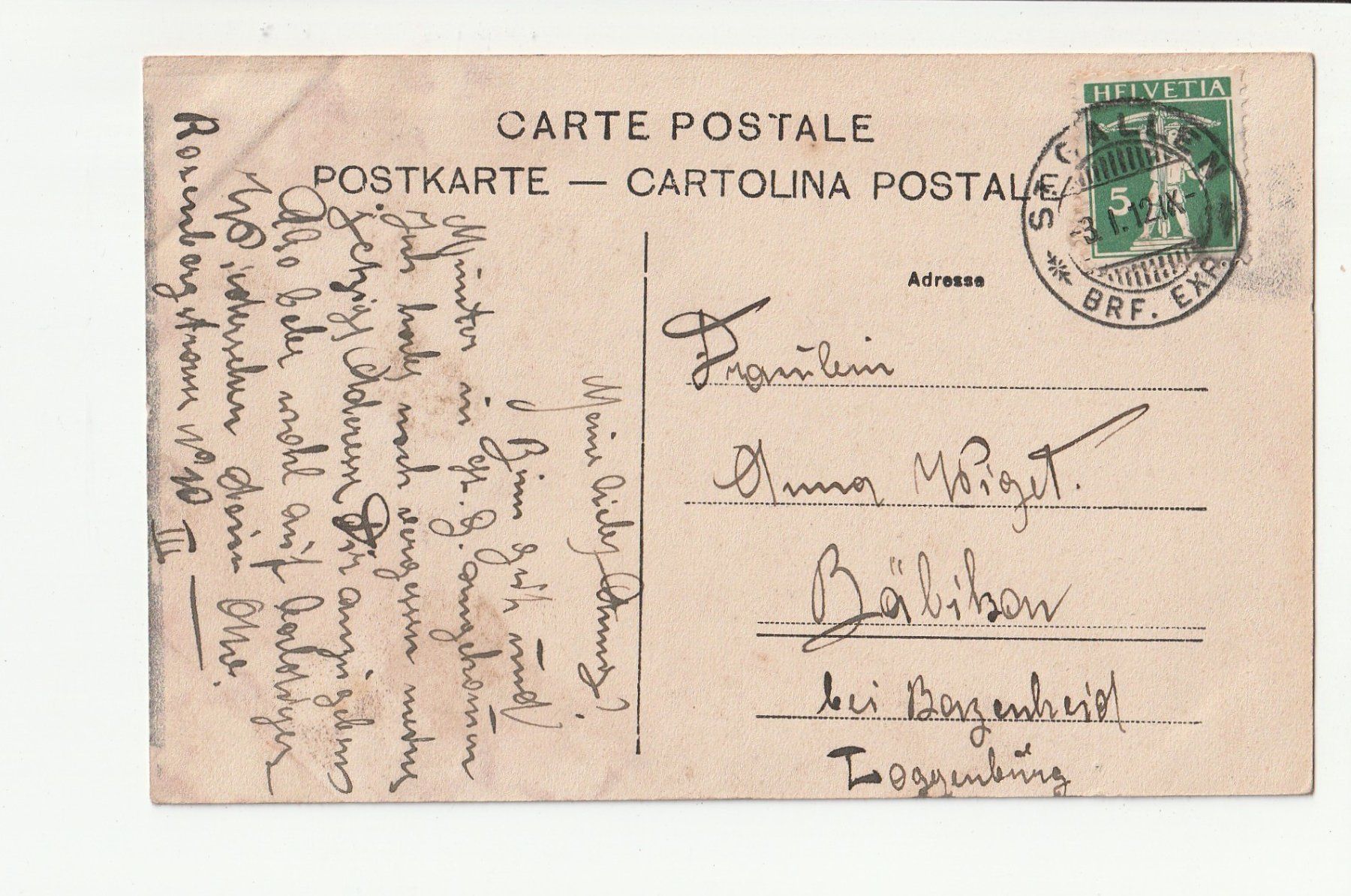 Cartoline postali: St.Gallen – Usato da Rheineck venduto da rhynegg 1