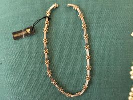 Collier bicolore or/argent design original neuf