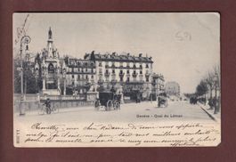 GENEVE - Quai du Léman - Attelages - 1902