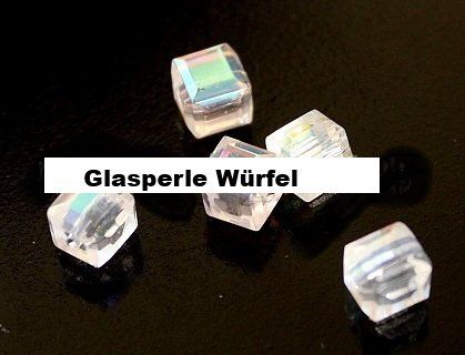 Perlen (unechte): Pearlfun Glaswürfeli 4 x 4mm oder 6 x 6mm – Neu und originalverpackt aus Schlatt TG von kreativ-atelier