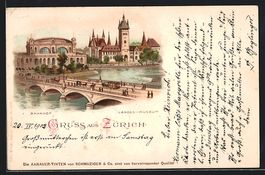 Litho Zürich, Landesmuseum und Bahnhof