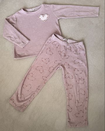 ZARA Pyjama Mädchen mit Herz Muster Rosa / Gr. 110