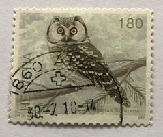 Nr. 1239 Dauermarken Einheimische Vögel Raufsskauz GESTEMPEL