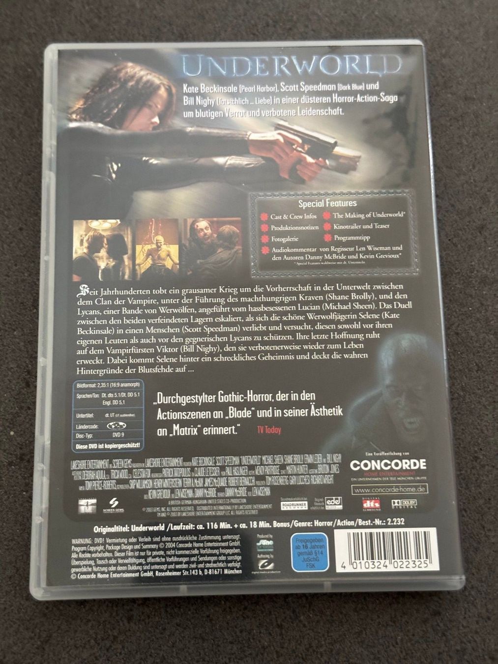Tutti i DVDs: Underworld original Kinofassung DVD DE/EN – Usato da Fribourg venduto da tschjoly 1