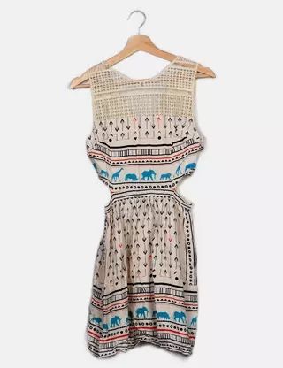 Vestiti: ANTIX dress patterned beige S – Usato da Winterthur venduto da KittyCutieThings