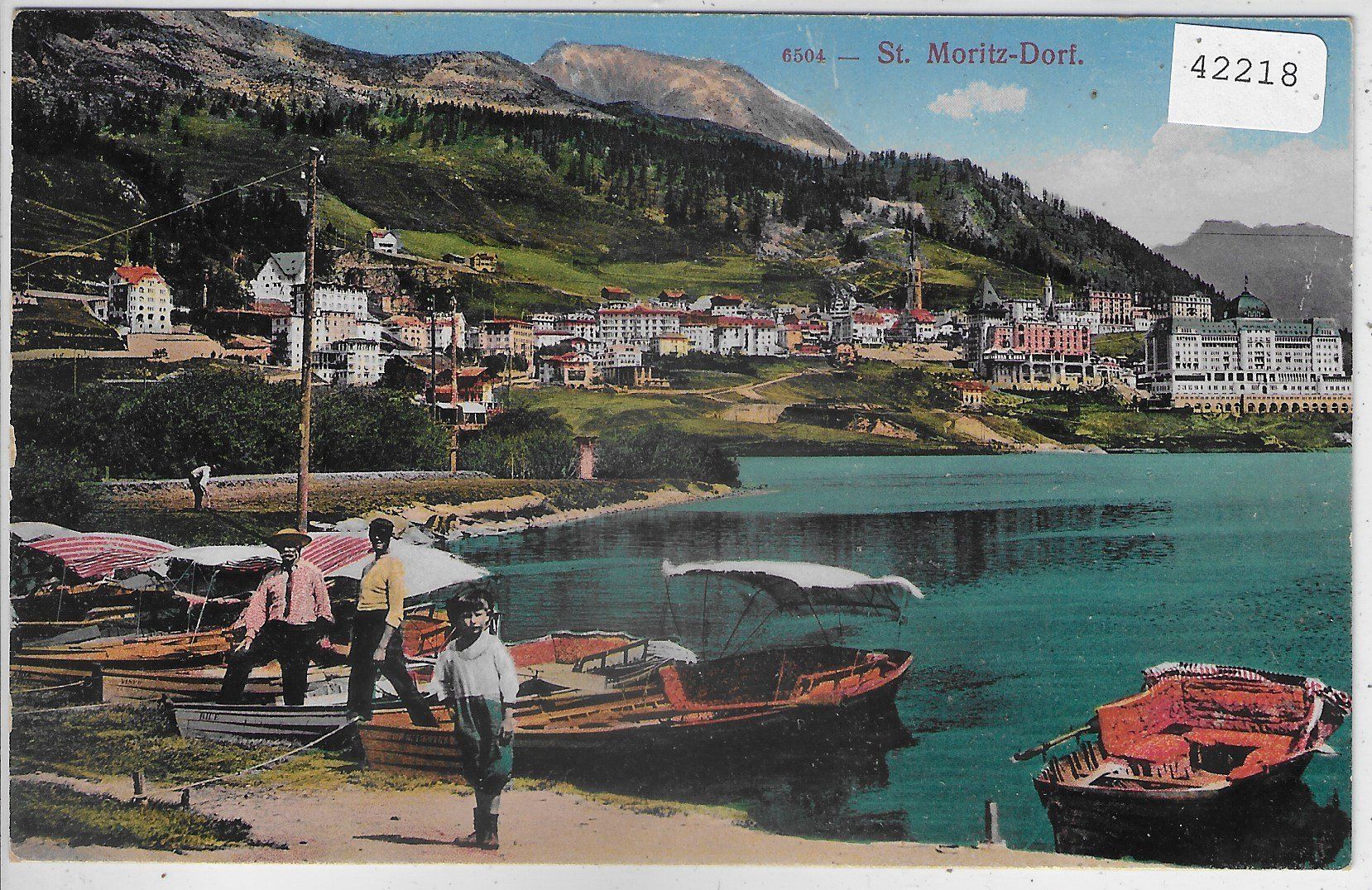 Ansichtskarten: St. Moritz-Dorf - Ausflugsboote - Litho – Gebraucht aus Ettingen von Kartenplanet