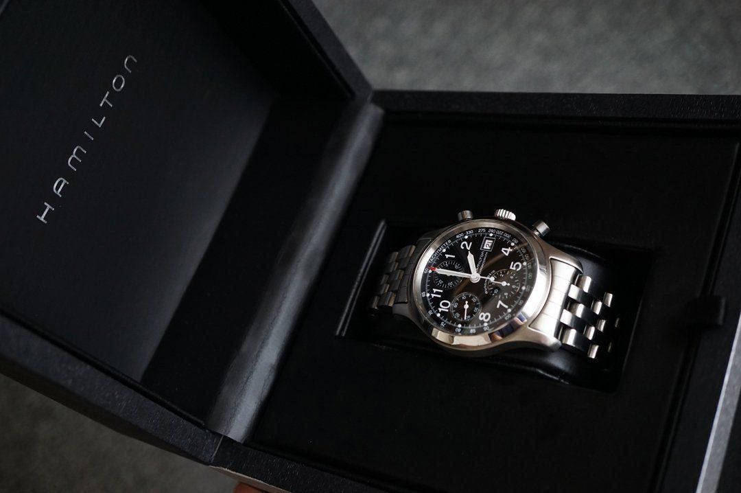 Hamilton Orologi: Hamilton khaki field chronograph, 7750 – Usato da Eschert venduto da Watchlegend 8