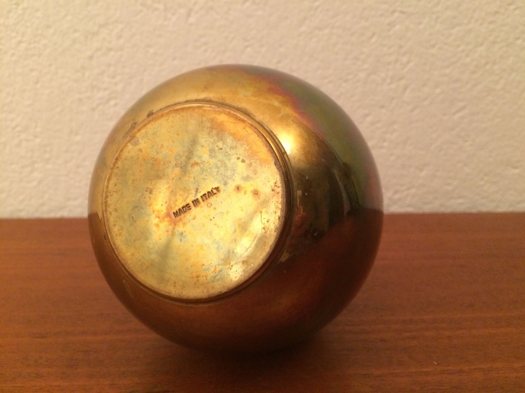 Vasi & Recipienti: Kugelige Messing Flasche oder Vase vintage Messingvase Italy – Usato da Zürich venduto da Vintagewiesel 4