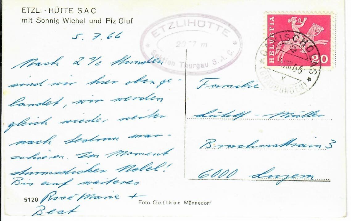 Cartes postales: Etzli Hütte SAC – D'occasion à Hochdorf par Ziegel-16 1