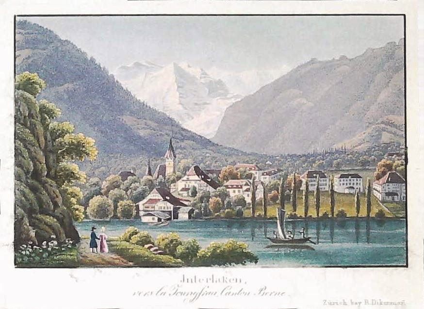 Incisioni: Interlaken Aquatinta von Dikenmann – Usato da Rafz venduto da Helvet32