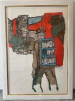 Rufolf Mirer -schöne, grosse Litho „der Hühnerverkäufer“!