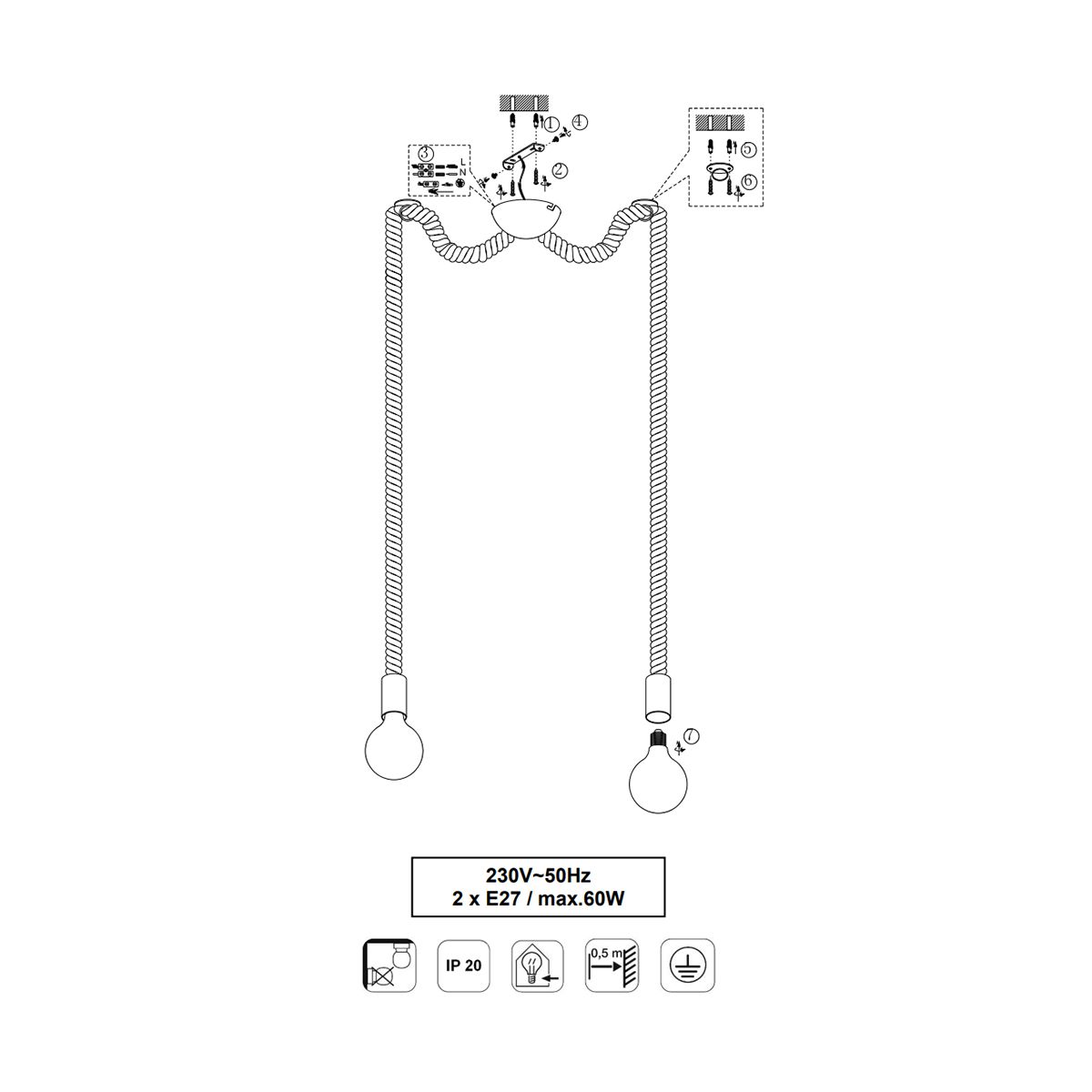Lampadari & plafoniere: Pendelleuchte, Altmessing, 150 cm Höhe  – Nuovo (secondo la descrizione) da Kreuzlingen venduto da Smart-Light 5