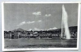 Genève - Quai des Eaux-Vives, Mt. Blanc et Jet d' eau