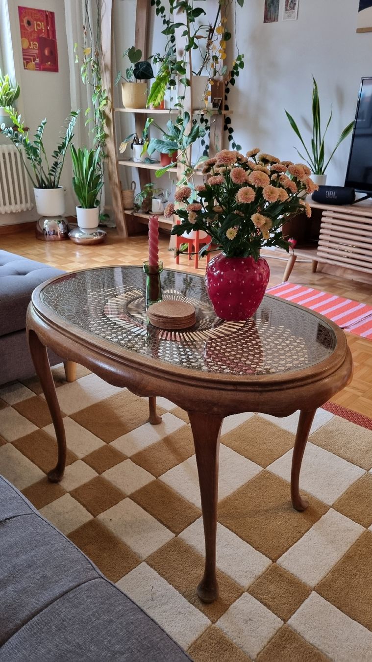 Tavoli: Vintage Tisch mit Geflecht – Usato da Zürich venduto da jil_l6mm