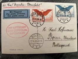 Zeppelin Bonnfahrt 1930, extrem farbfrisch, tolles Stück