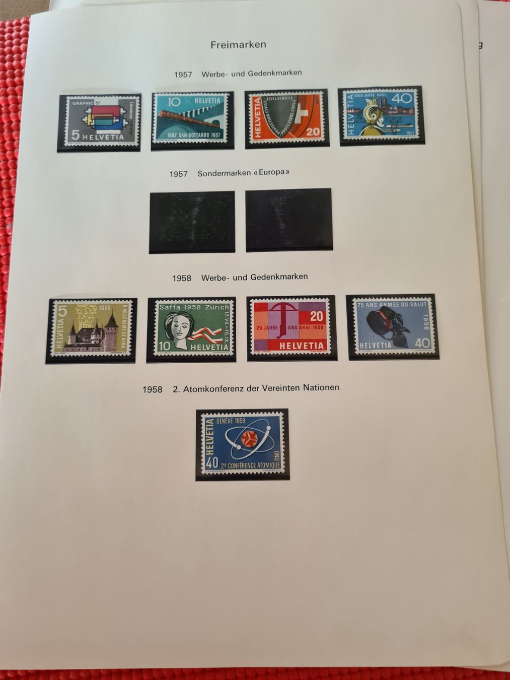 Alle Briefmarken: Schöne Freimarken Postfrisch  -  1946 - 1960 – Gebraucht aus Rümlang von coh_87ww 6