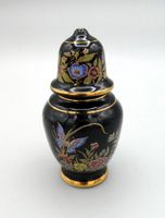 Parfümzerstäuber Keramik schwarz, chinesisches Blumen-Motiv