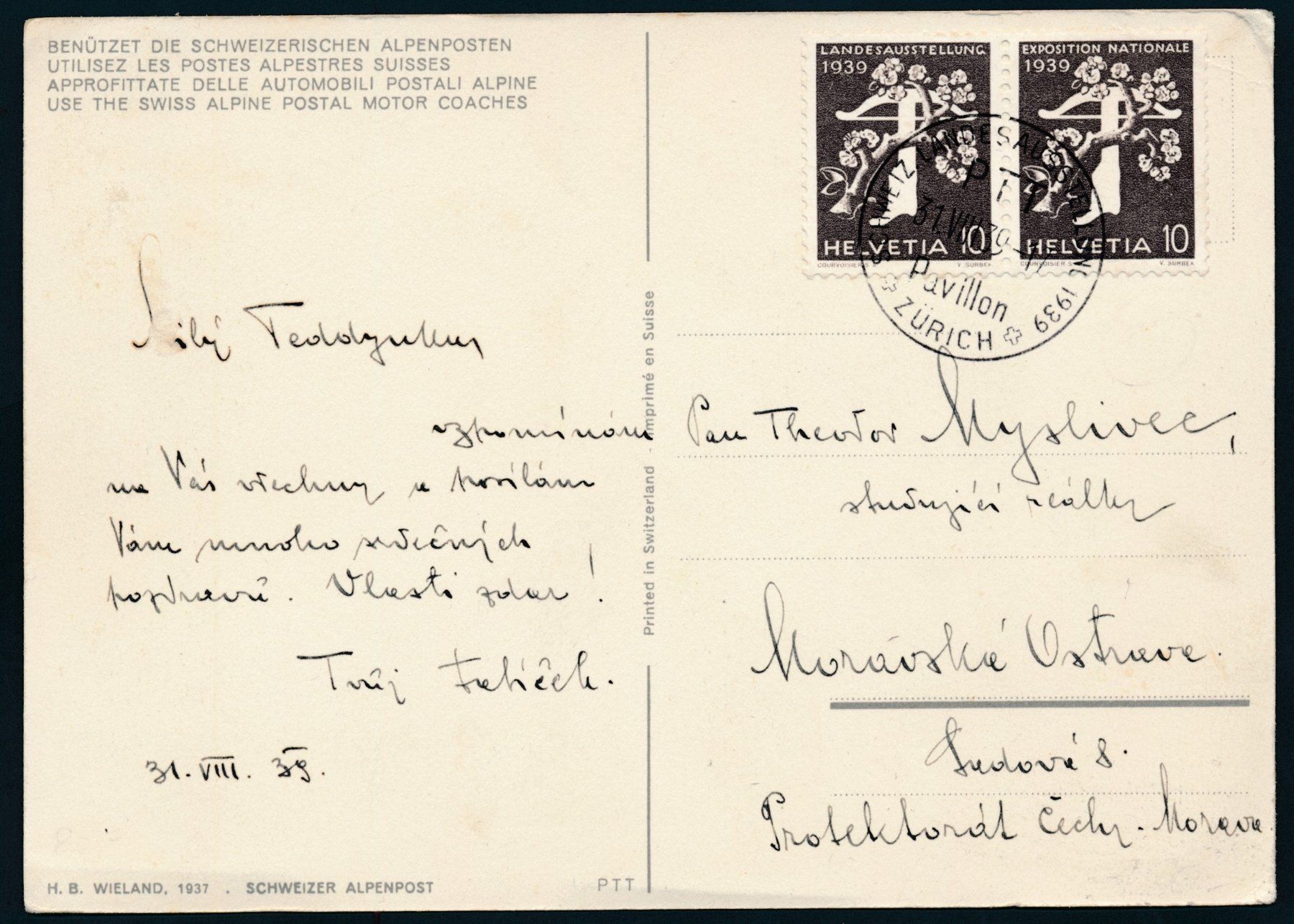 Cartoline postali: AK: Schweizer Alpenpost – Usato da Bonau venduto da Profila3 1