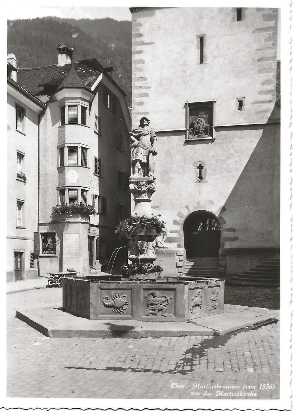 Cartoline postali: Chur, Martinsbrunnen – Usato da Frauenfeld venduto da Merk52