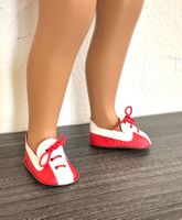 Vintage Schuhe Rot-Weiss für Sasha Puppe