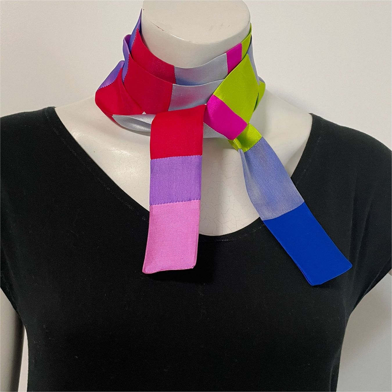 Gürtel: Band lang Seide buntes Patchwork Gürtel handmade Silvia-K – Neu (gemäss Beschreibung) aus Brüttisellen von Buxus 2