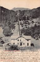 Lauterbrunnen, Mürrenbahn Talstation, gelaufen vor 1905