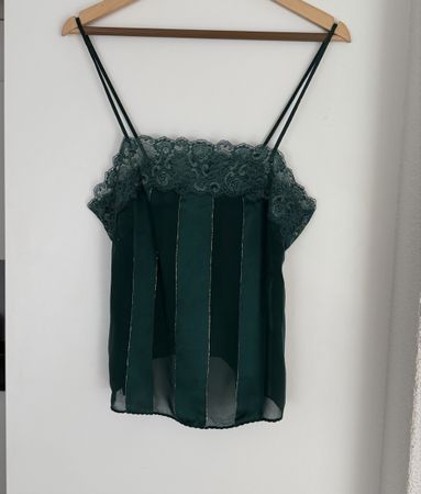 Habella Seiden Top mit Spitze & LurexfadenGr.XS