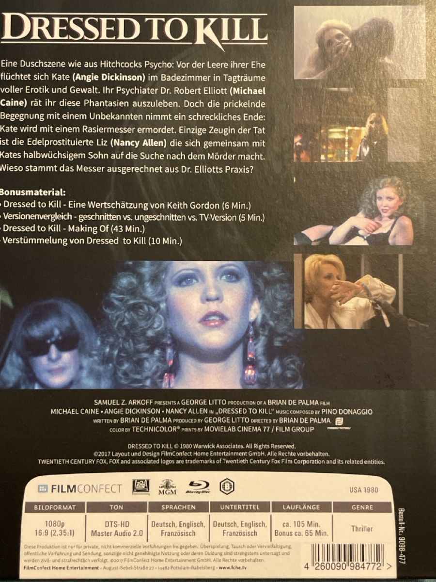 Alle DVDs: Dressed to Kill (1980) Digibook – Gebraucht aus Waldenburg von Gonzo8 1