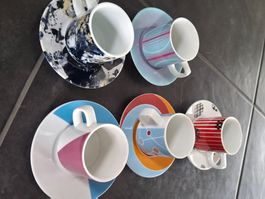 Espressotassen mit Untertassen 5er Set, Möbel Pfister