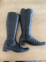 Damen Lederstiefel schwarz mit Reissverschluss Gr.40