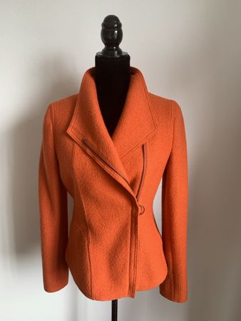 AKRIS punto: Herrlich leuchtend orange Jacke, Wolle, 36