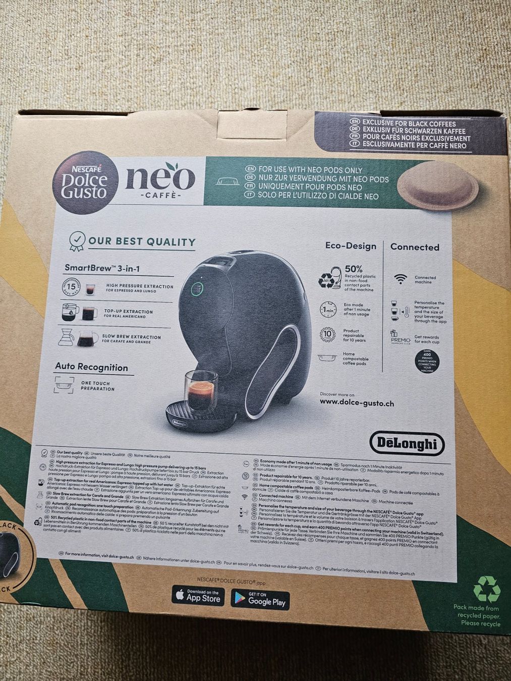 De'Longhi Macchine per caffè & Macchine per espresso: Machine à café Nescafé Dolce Gusto Neo - Caffè I Noire – Nuovo e nell'imballaggio originale da Porrentruy venduto da Dioressence