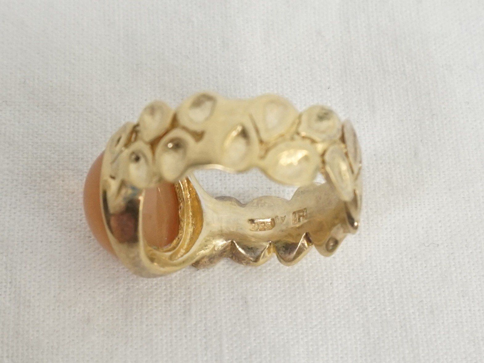 Anelli: Goldfarbener Ring mit Pfirsich Cabochon Gr. 56 – Usato da Pratteln venduto da Restwert_Pratteln 9