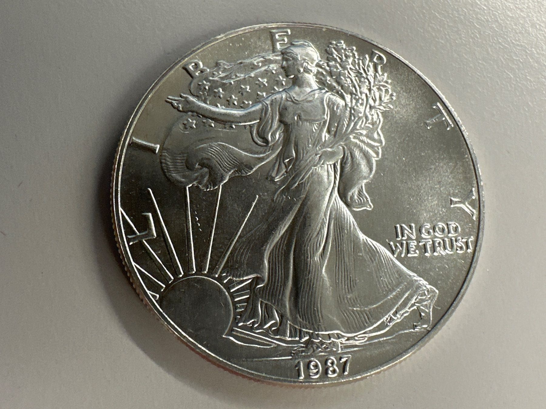 Toutes les monnaies: 1 Unze Silber American Eagle 1987 – Neuf (Voir description) à Herisau par herau