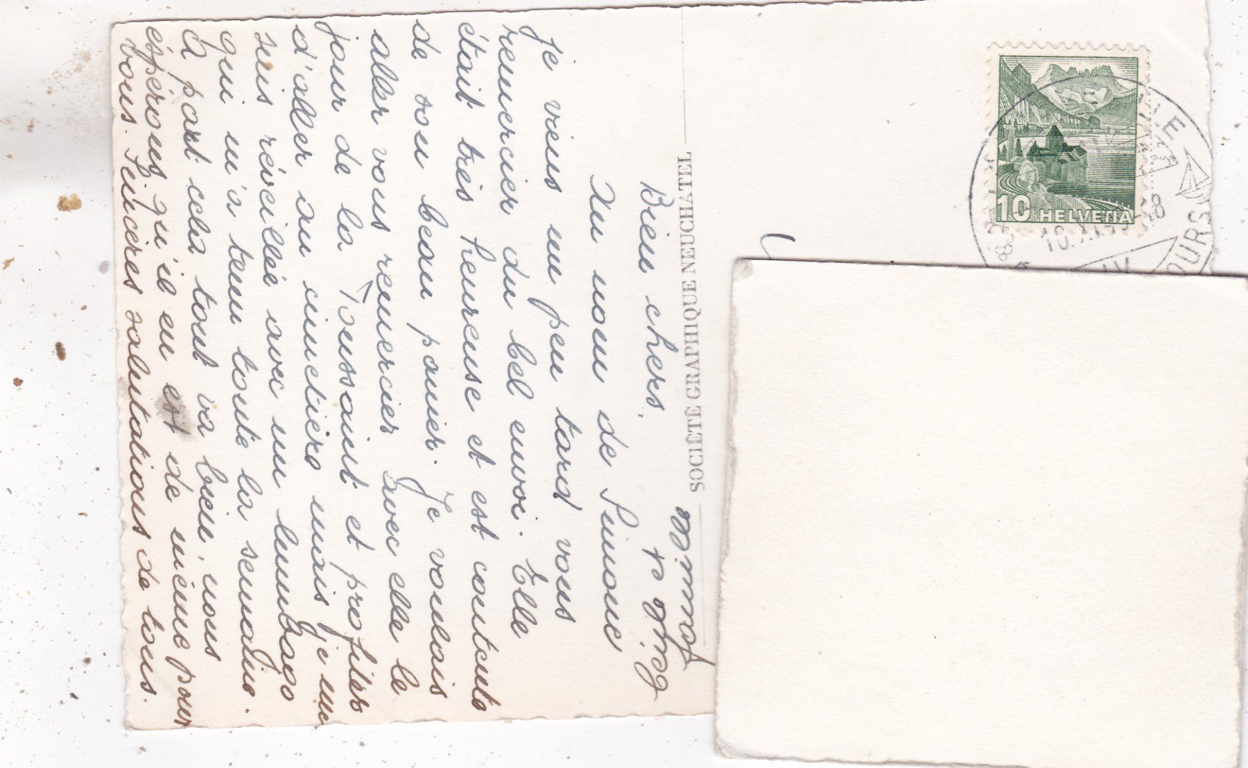 Cartoline postali: Neuveville et les Alpes 1949 – Usato da Herisau venduto da Lisegrat2008 1