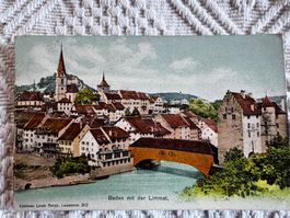 Ansichtskarte gelaufen, Baden mit Limmat