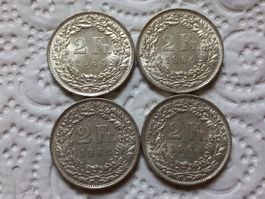 4 x 2 Fr.  1964   Silber Schweiz
