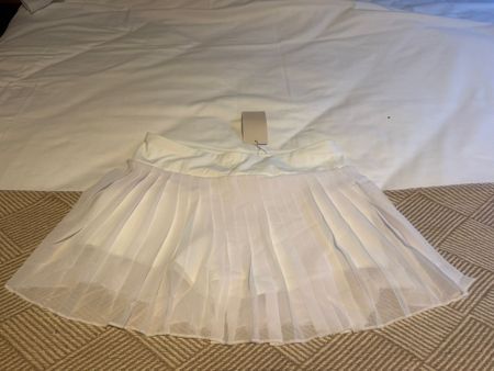 Mini-jupe plissée blanche neuve, Taille XL Musera