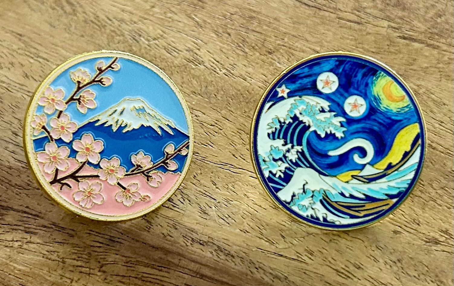 Placchette & Badge: Set 2x Pin Japan Fuji – Nuovo e nell'imballaggio originale da Geneve venduto da vane267