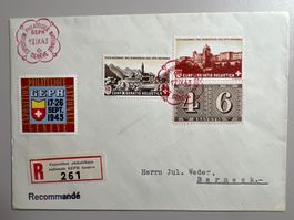 1943 GEPH Genf Einges. Brief mit Vignette