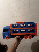 Toy Car Transporter Truck Blue and Orange Plastic Used