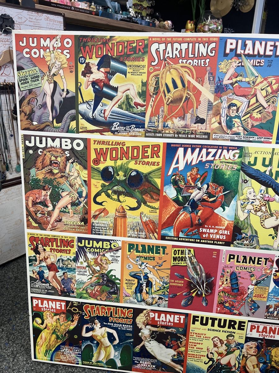 Comics: XXL Leinwandbild 100x100cm Vintage Comic – Gebraucht aus Rorschach von TrendyDeals 1