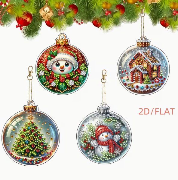 Bastelsets: Diamond Painting 4 Stück Weihnachtskugeln – Neu und originalverpackt aus Obergösgen von Diamond-Painting 1