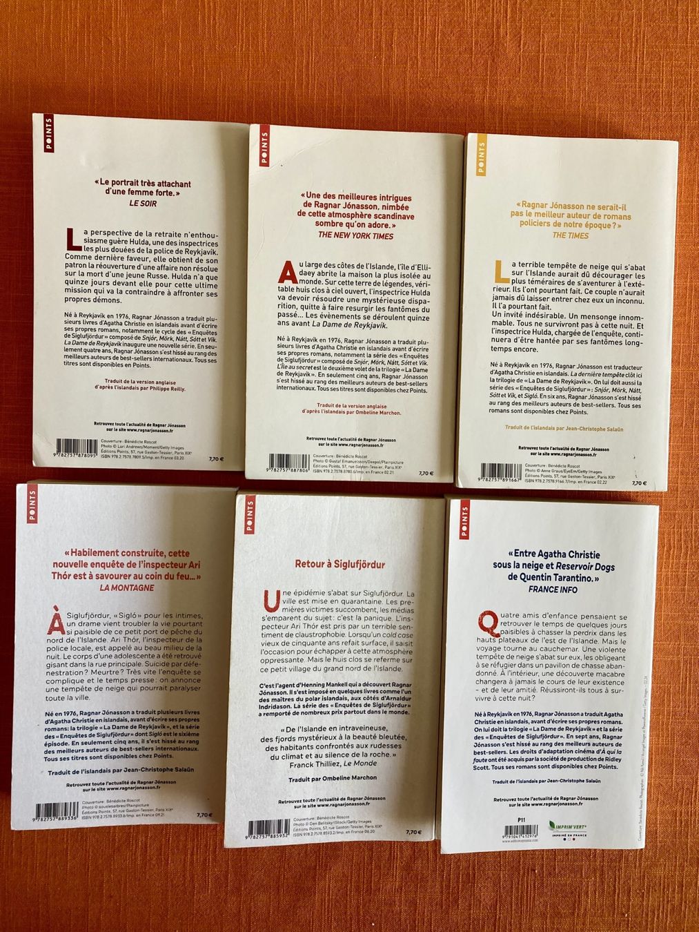Bücher: Lot 6 livres de poche de Ragnar Jónasson (auteur islandais) – Gebraucht aus Neuchâtel von Rougesky 1