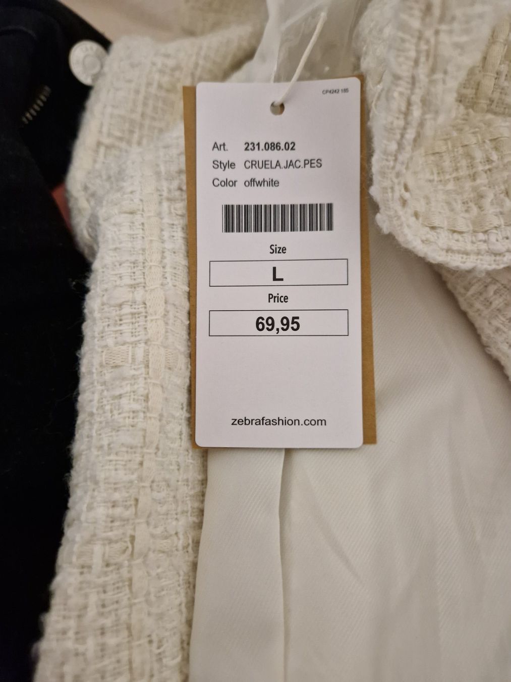 Zebra Jacken: Schicker Tweed Blazer, creme, Gr. L, silberne knöpfe – Neu und originalverpackt aus Glattbrugg von mas_75t2 6