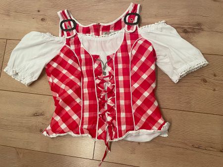 Schöne rot-weisses Dirndl-Bluse Gr. 36 Oktoberfest Tracht