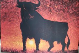 Originales  70×50 Stier-Gemälde, Leinwandbild, Kunst, Top!